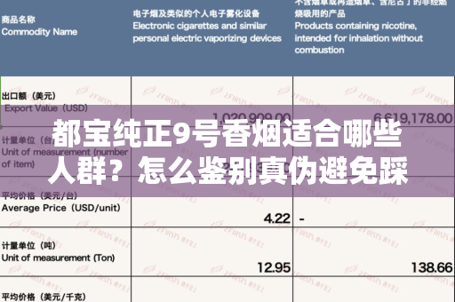 都宝纯正9号香烟适合哪些人群？怎么鉴别真伪避免踩坑？
